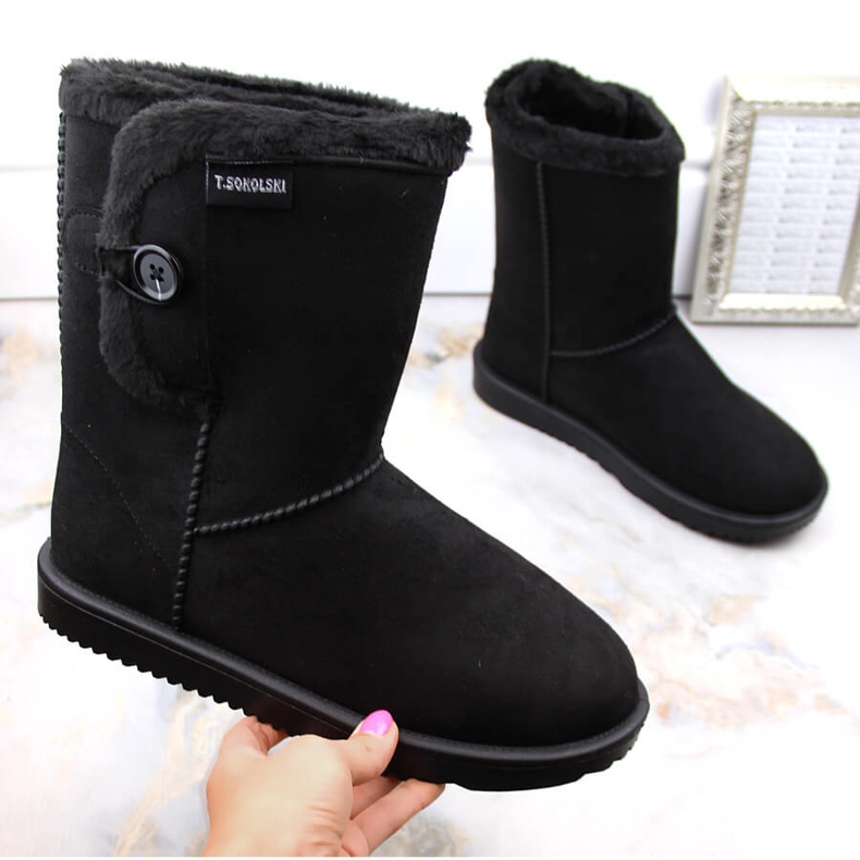 Bottes de neige Eskimo en daim femme, noir, T.Sokolski EMU2244 le noir 1