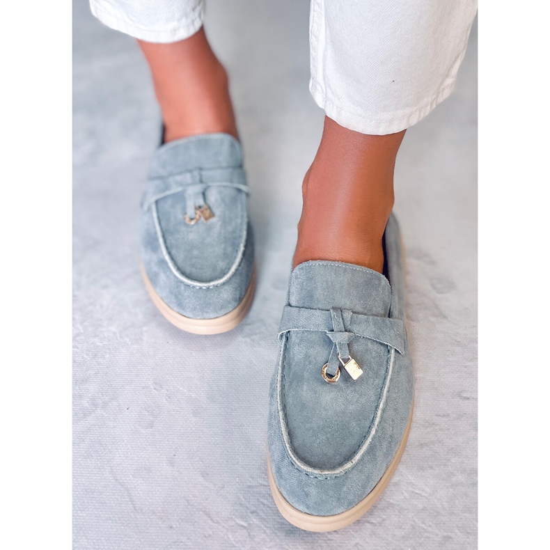 Mocassins en daim d'Ottavia Blue bleu 2
