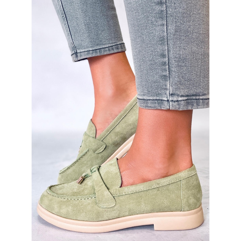 Mocassins en daim d'Ottavia Green vert 2