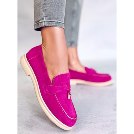 Mocassins en daim d'Ottavia Fuchsia rose 5