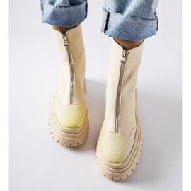 Bottines massives beiges à fermeture éclair Bergamo 1