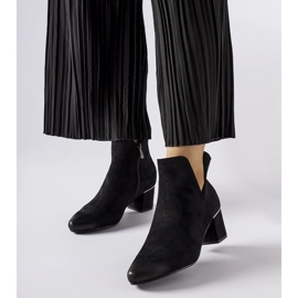 Bottines noires à talons bas de Vinceza le noir 1