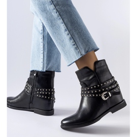 Bottines noires à talon compensé recouvert Anchorage le noir 2