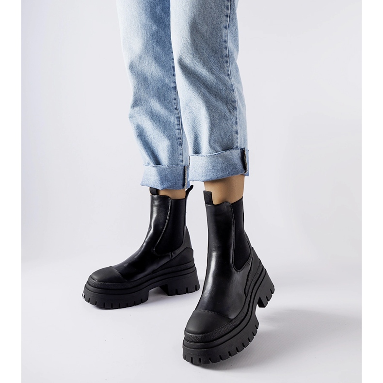 Bottines à enfiler Wexford massives noires 1