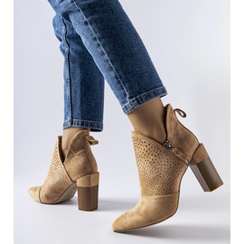 Bottines ajourées beiges de Saurel 1