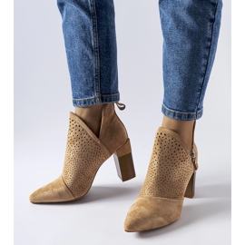 Bottines ajourées beiges de Saurel 2