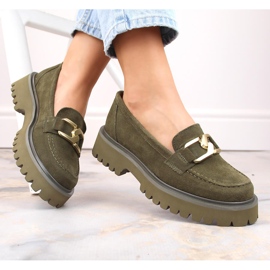 Chaussures femme en daim vert sur la plateforme par Filippo DP4916 6