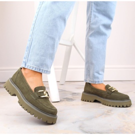 Chaussures femme en daim vert sur la plateforme par Filippo DP4916 8