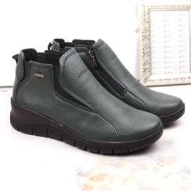 Bottines compensées confortables en cuir pour femme, isolées vert Helios 552.566 2