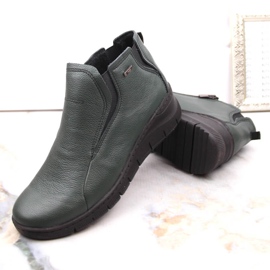 Bottines compensées confortables en cuir pour femme, isolées vert Helios 552.566 4