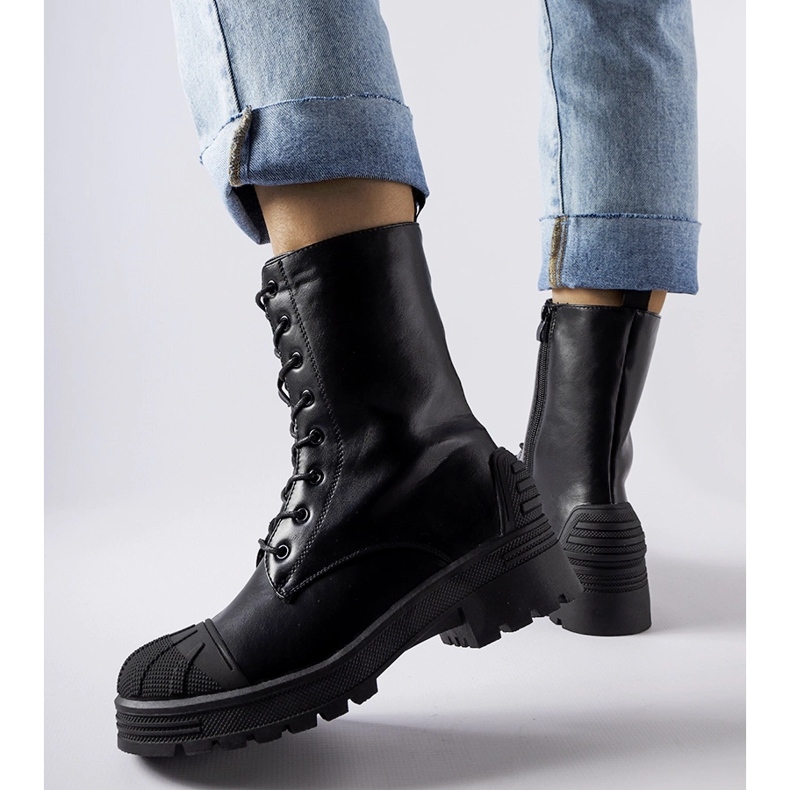 Chaussures de travail noires à semelle épaisse Manara le noir 1