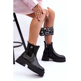 Lemar Bottines Chelsea en cuir sur plateforme massive, Noir Lisencca le noir 1 Lemar Bottines Chelsea en cuir sur plateforme massive, Noir Lisencca le noir 1