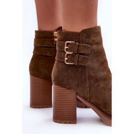 Bottes à talons hauts en daim Makeline olive brun 8