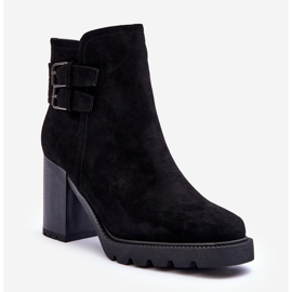 Bottes à talons hauts en daim noir Makeline 1