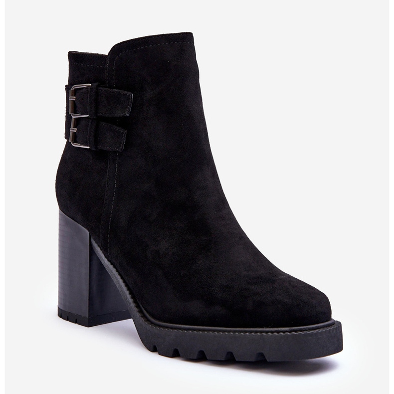 Bottes à talons hauts en daim noir Makeline 1