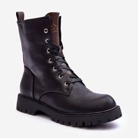Bottes de Travail en Cuir Noir Lonevis brun 1
