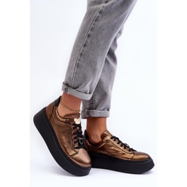 Chaussures de Sport en Cuir à Plateforme Maciejka 06191-24 Cuivre brun 2