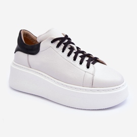 Lemar Chaussures de sport en cuir pour femmes sur la plateforme blanc Milonia blanche 1