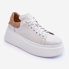 Lemar Chaussures de sport en cuir pour femmes sur la plateforme blanc Milonia 1