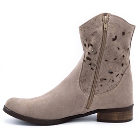 Olivier Bottines confortables ajourées beige foncé 1