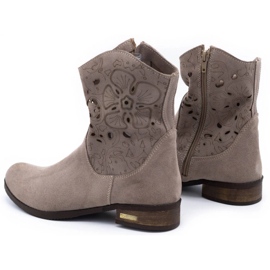 Olivier Bottines confortables ajourées beige foncé 3