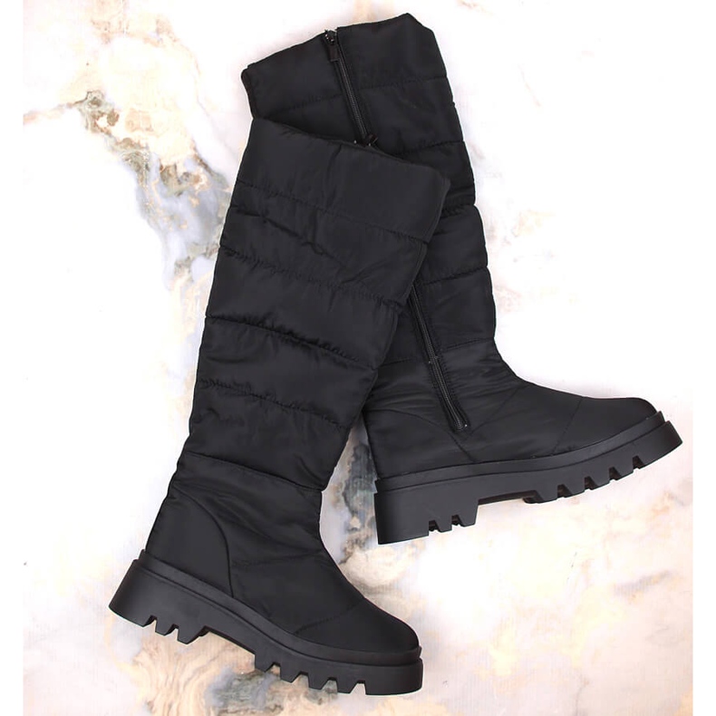Bottes de neige hautes et isolées pour femme, noires Big Star MM274332 le noir 1 Bottes de neige hautes et isolées pour femme, noires Big Star MM274332 le noir 1