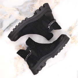 Bottes workwear noires en daim pour femmes Potocki 12028 le noir 3