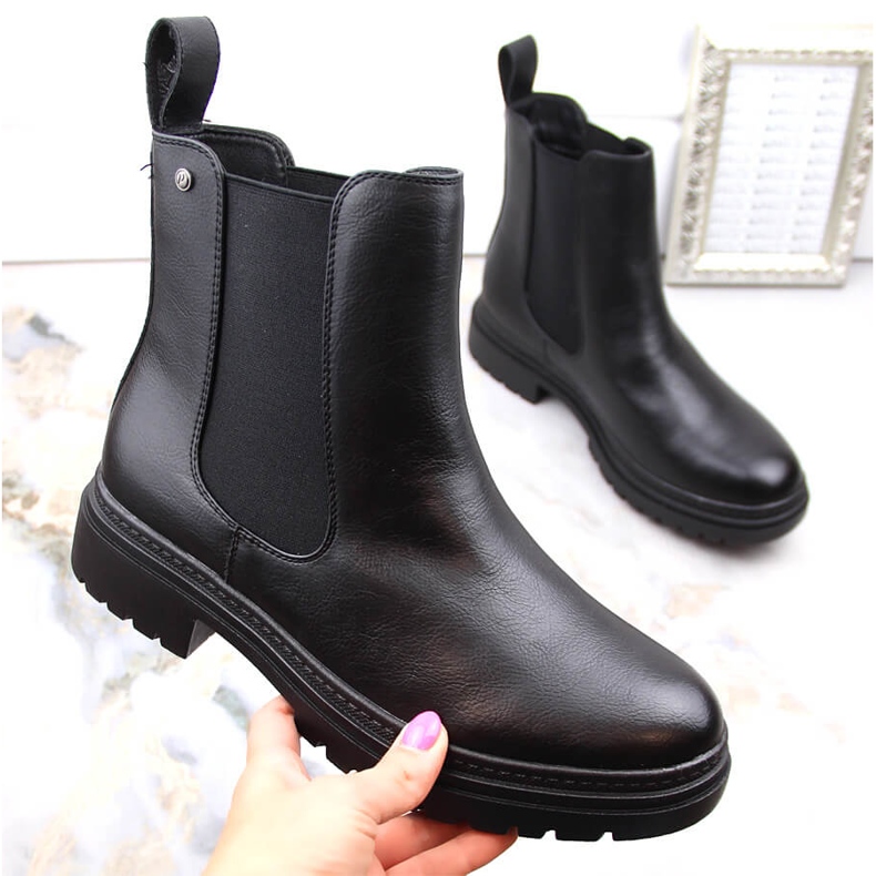 Bottines Chelsea femme, noir, Potocki SZ12201 1