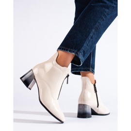 Bottines vernies crème avec fermeture éclair Vinceza beige 1 Bottines vernies crème avec fermeture éclair Vinceza beige 1