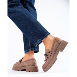 Mocassins en daim beiges pour femmes de Shelovet 3