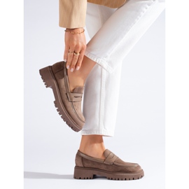 Mocassins en daim beige pour femmes de Shelovet 2