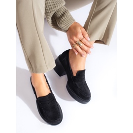 Chaussures femme Shelovet en daim noir le noir 1