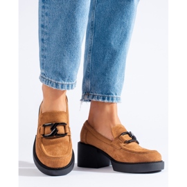 Chaussures à talons femme Shelovet en daim camel brun 1