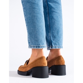 Chaussures à talons femme Shelovet en daim camel brun 3