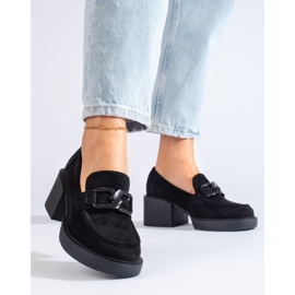 Chaussures à talons femme en daim noir Shelovet le noir 2
