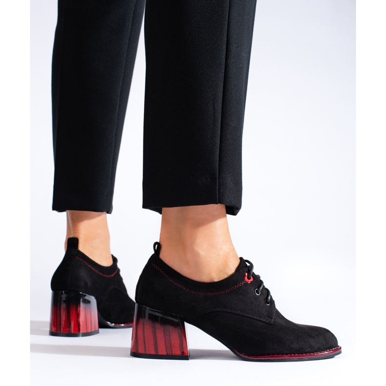 Escarpins Shelovet en daim noir le noir 1