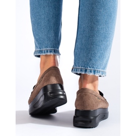 Mocassins femme en daim beige avec boucle Shelovet 2 Mocassins femme en daim beige avec boucle Shelovet 2