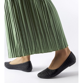 Ballerines noires avec gaufrage Natalino le noir 1