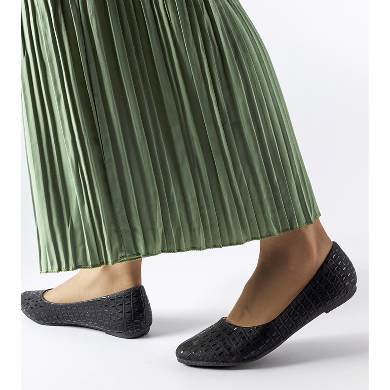 Ballerines noires avec gaufrage Natalino 1