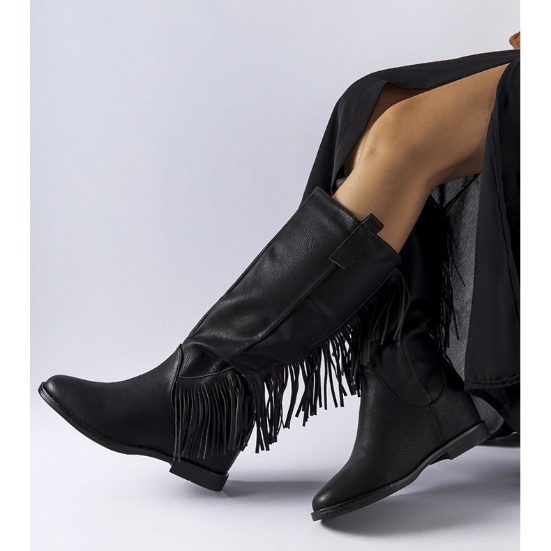 Bottines compensées recouvertes noires Giorgia 1