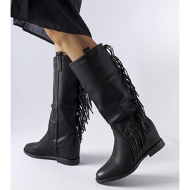 Bottines compensées recouvertes noires Giorgia le noir 2