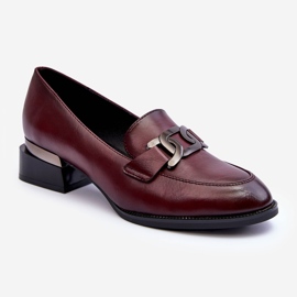 Vinceza Chaussures en cuir, mocassins à talons hauts, bordeaux Sakina rouge 1