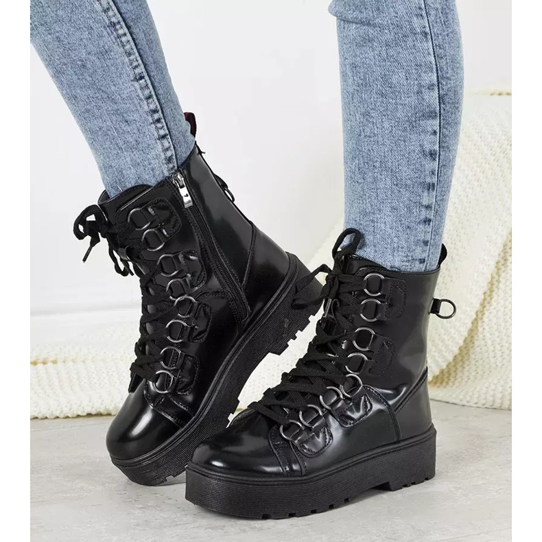 Boots noires sur semelle haute Orane le noir 2