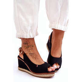 Sandales compensées classiques pour femmes noires Katie 2