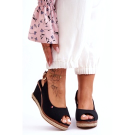 Sandales compensées classiques pour femmes noires Katie 4