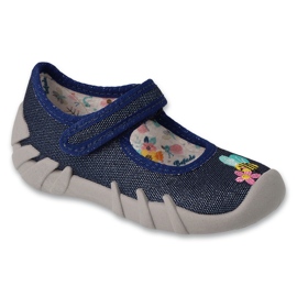Befado chaussons enfants avec Velcro 109N253 bleu marine 1