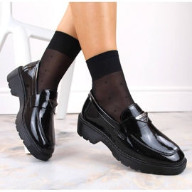 Chaussures slip-on femme en cuir verni noir Filippo DP4710 le noir 6