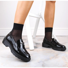 Chaussures slip-on femme en cuir verni noir Filippo DP4710 le noir 7