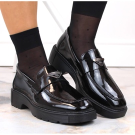Chaussures slip-on femme en cuir verni noir Filippo DP4710 le noir 8