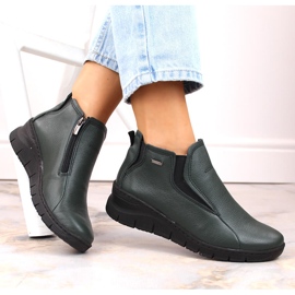 Bottines compensées confortables en cuir pour femme, isolées vert Helios 552.566 5